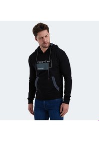 Resim Slazenger Vonda Erkek Fermuarlı Kapüşonlu Cepli Siyah Sweatshirt 