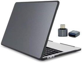Resim McStorey MacBook Air 13.6 Uyumlu Outdoor Shockproof Rugged Hard Case TPU Bumper Anti-Fingerprint Drop Protection Cover Uyumlu M4 A3240 M3 A3113 M2 A2681 Siyah 