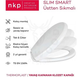 Resim Nkp Slim Smart Thermoplast Yavaş Kapanan Klozet Kapağı NKP0302 
