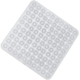 Resim Mainshop 2 Adet Banyo & Duş Kaydırmazı & Küvet Paspası 54x54 Cm Silikon Kare Masajlı Vantuzlu M-150 Beyaz 