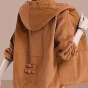 Resim Büyük Beden - Büyük Beden - Büyük Beden - Kadınlar için Büyük Beden Kapüşonlu Fermuarlı Hırka - Düğme Detaylı Rahat Kadife Büyük Beden Ceket, Uzun Kollu ve Ön Cebi, Düz Kahverengi, Bahar/Sonbahar Modası, Rahat Giyim Ceketi | Kapüşonlu Fermuarlı Ceket | Kadife Kumaş, Kadınlar için Büyük Beden Gömlek G, Kadife Kadınlar Büyük Beden 