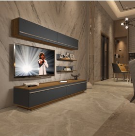 Resim Decoraktiv Eko 5b Mdf Std Tv Ünitesi Tv Sehpası - Pera - Antrasit 