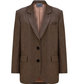 Resim Taupe Brown Oversize Men’s Blazer - M 