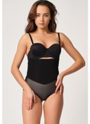 Resim Siyah Mı Emay 2945 Tül Karyokalı Slip Lazer Korse Siyah 