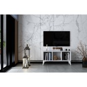 Resim Nettrends Kitaplıklı Ayaklı Tv Ünitesi Beyaz 97 Cm Tv-1307 