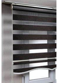 Resim Eteki Acı Kahve Bambu Zebra Stor Kaliteli Güneşlik Perdeler 