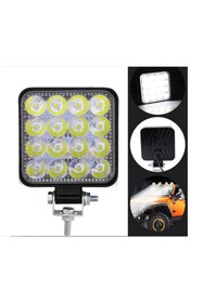 Resim OptaPro 4 Adet 16 Led Kare Off Road Araç Iş Makinesi Kamyon Tekne Traktör Projektör Çalışma Ve Sis Lambası 