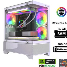 Resim GAMELİNE Pro x14 Ryzen 5 5500 16GB RAM 500GB M.2 Nvme RTX5060 Oyuncu Masaüstü Bilgisayar 