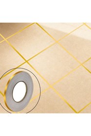 Resim mrtbilisim 50 Metre Fayans Arası Şerit Dekoratif Yapışkan Renkli Dekor Su Geçirmez Sızdırmaz Gold 1 Cm 50 Metre 