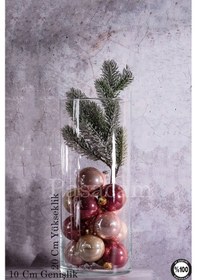 Resim Delizli El İmalati 2'li 10 Cm 20+25 Cm - El İşciliği Silindir Vazo Cam Kalın Tabandır Kesinlikle Beyaz 