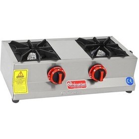 Resim Himaksan Endüstriyel Doğalgazlı Set Üstü Mini Çiftli 2 Gözlü Ocak 