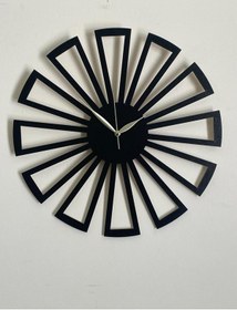 Resim Ümra Lazer Siyah Hediyelik Ahşap Dekoratif Duvar Sessiz Duvar Saati Ümra17 Siyah 