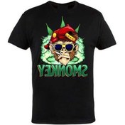Resim Yingfu T-shırt Marihuana Otu Kene Vir Maymun Siyah Siyah 