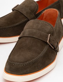 Resim Dericlub Erkek Hafif Tabanlı Toka Detaylı Loafer Gerçek Süet Deri CR 2406 HAKİ 