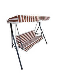 Resim Süngersiz Tenteli Salıncak Kumaş Seti 2 Kişilik Süngersiz Kahve-beyaz 130x45 Kahverengi - Beyaz 