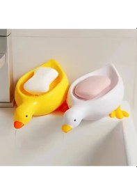 Resim Ördek Tasarımlı Sabunluk Sarı Ve Beyaz 