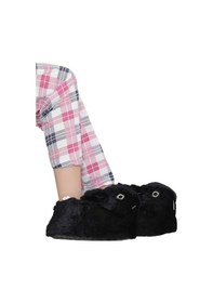 Resim Peluş Tavşan Figürlü Kaymaz Ve Ses Yapmaz Ev Panduf Siyah-siyah Siyah 