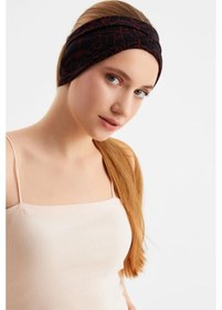 Resim 2'li Çift Taraflı Kullanım Alternatifli Pamuklu Penye, Kaymaz, Hafif, Spor Saç Bandı Bandana - Tek Ebat / Siyah-kırmızı Siyah-kırmızı 