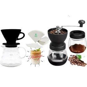 Resim PremiumPort Klasik Demleme Seti, 3'lü V60 Dripper ve Filtreleri ile Kahve Keyfi 