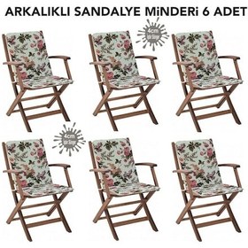 Resim Viphomeconcept Sandalye Minderi 6 Adet Arkalıklı Büyük Fermuarlı Yıkanabilir 