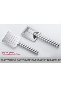 Resim T-May Sart Dikdörtgen El Duş Seti Başlığı Tasarruflu Paslanmaz Ma Krom 