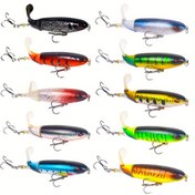 Resim 10 adet/Set 13g 10cm/3.94in Balıkçılık Yemleri Çok Fonksiyonlu Plopper Balıkçılık Yemleri Levrek, Kedi Balığı, Turna, Alabalık için Tatlısu Tuzlu Su Balıkçılık Ekipmanları 