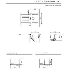 Resim Shock Signus D100 Polaris Beyaz Granit Eviye 
