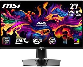Resim MSI 26.5 MAG 271QP QD-OLED X24, Gaming Monitör, WQHD, 16:9 Flat, QD-OLED, 240HZ, 0.03ms (GTG), Adaptive-Sync 