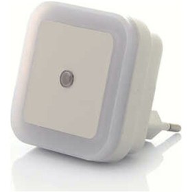 Resim Beyaz Işık Kare Tip Otomatik Gece Yanıp Gündüz Sönen Işık Sensörlü Ledli Gece Lambası Beyaz 