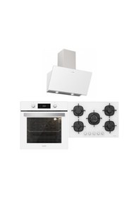 Resim Silverline BO6504W01 - CS5364W01 - 3457 Soho 60 Beyaz Cam Ankastre Set 