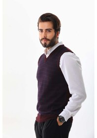 Resim Pelikan Erkek V Yaka Yün Süveter 4p13 Bordo 