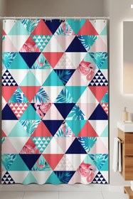Resim Tropikhome Renkli Banyo Duş Perdesi-1.kalite Polyester Kumaş Banyo Perdesi, 180x200 Cm Duş Perdeleri 