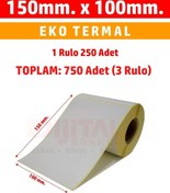 Resim DİJİTAL BARKOD 150x100 Termal Etiket Barkod Etiketi / 1 Rulo 750 Adet (toplam: 750 Adet) - 15x10 10x15 