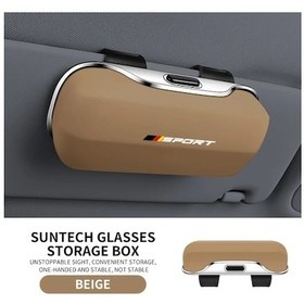 Resim Dashanshop Alman Üç Renk Tam Kapalı Katlanır Gözlük Kılıfı Bej Süt Sarı Güneşlikli Toz Geçirmez 