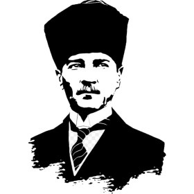 Resim Mustafa Kemal Atatürk (Oto-Motor-Laptop-Duvar-Dekor) 20 x 28 cm 