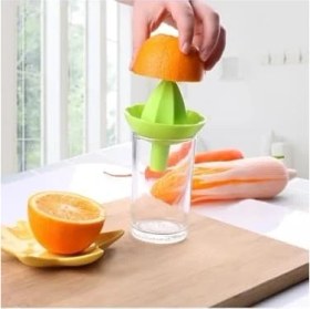Resim Storemax 2'si 1 Arada Pratik Narenciye Sıkacağı, Hunili Limon Portakal Sıkma Aparatı, Yeşil ve Sarı 