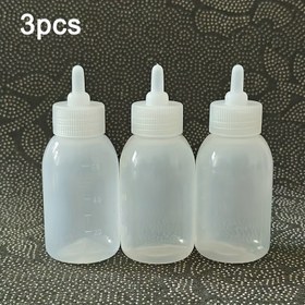 Resim 3 adet Kedi Süt Şişesi, 50ml/60ml Küçük Hayvanlar için Plastik Besleme Şişeleri Yavrulara ve Köpekler, Tilki, Ferretler, Tavşanlar, Chinchilla ve Diğer Evcil Hayvanlar 