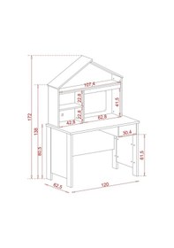 Resim Meltem Kids Cozy Gri Çocuk Odası Çalışma Masası Gri 