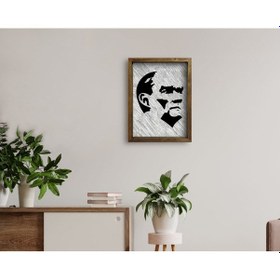 Resim Bk Home Atatürk Tasarımlı Doğal Masif Ahşap Çerçeveli Tablo 45X65 (551057897) 