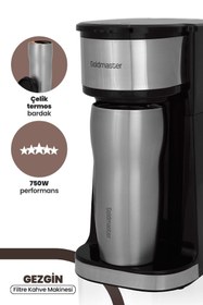 Resim GoldMaster Gezgin Çıkarılabilir Filtreli Çelik Sızdırmaz Termoslu Filtre Kahve Makinesi 