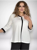 Resim Znatnaa Ledi Büyük Beden Triko Bluz 244055727 Bej 