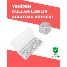 Resim Hızlı Soğutma Özellikli Paslanmaz Metal Buz Küpü Takımı 