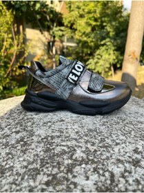 Resim MOTTİ KİDS CLUB Hakiki Deri Çelik Renk Kız Çocuk Okul Sneaker Ws 