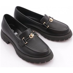 Resim Dgn 4269 Kadin Aksesuarli Loafer Ayakkabi Siyah 