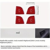 Resim Dashanshop Tesla Model Y/3 Highland Karbon Fiber İç Aksesuar Seti Kapı Kolu Düğme Kılıfları 