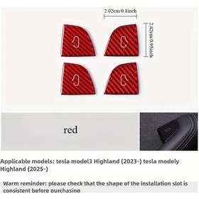 Resim Dashanshop Tesla Model Y/3 Highland Karbon Fiber İç Aksesuar Seti Kapı Kolu Düğme Kılıfları 