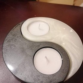 Resim PARTİ VİTRİNİ Yin Yang Şeklinde Tealight Silikon Mum Kalıbı 