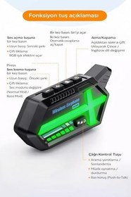 Resim BT26 Bluetooth 5.4 Motosiklet Kask Intercom Kulaklık, RGB LED Işıklı, 800m Intercom, Çift Telefon Bağlantı, 1000mAh, Siyah 