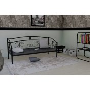 Resim Metalia Delux Ferforje Sofa Sedir Siyah (Minderli) 