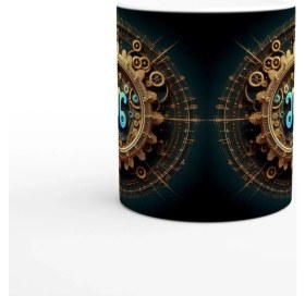 Resim Başak Burcu Baskılı Kahve Kupası - Zamanın Çarkları Astroloji Mekanizması Vs1 